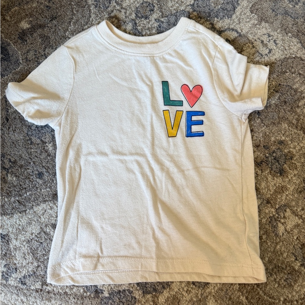 Old Navy White and Red Short Sleeve Tee